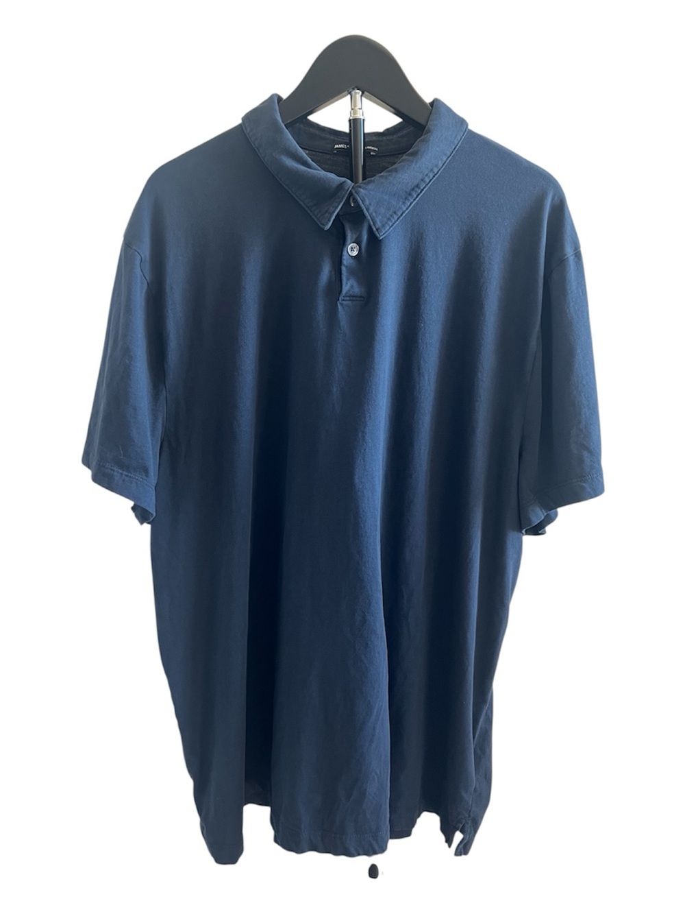 James Perse Men’s Brushed Lotus Polo Black Size 5/XXL Short-Sleeve MBEL3710